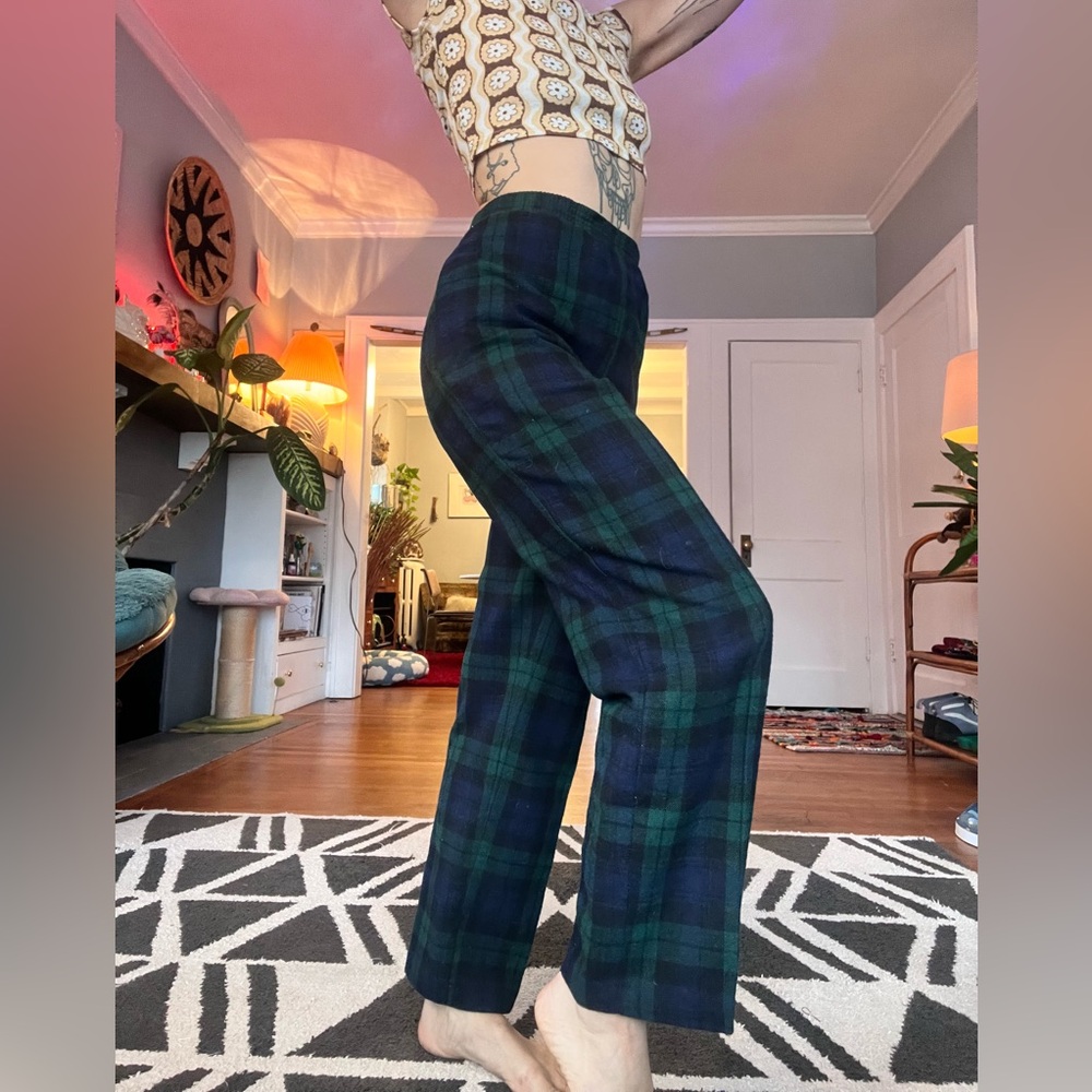 *Vintage* green and blue plaid pants
